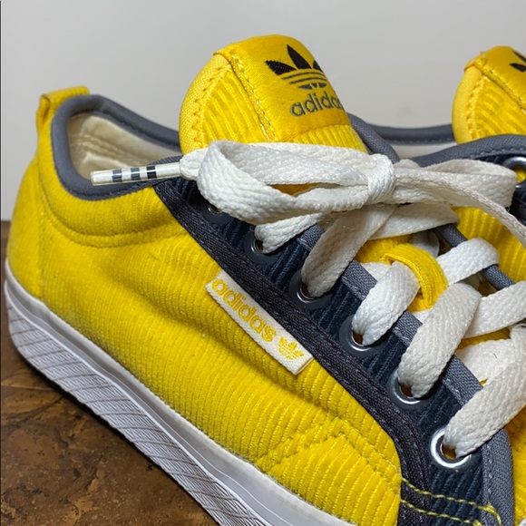 adidas Shoes - Adidas Corduroy Yellow/Navy Sneakers